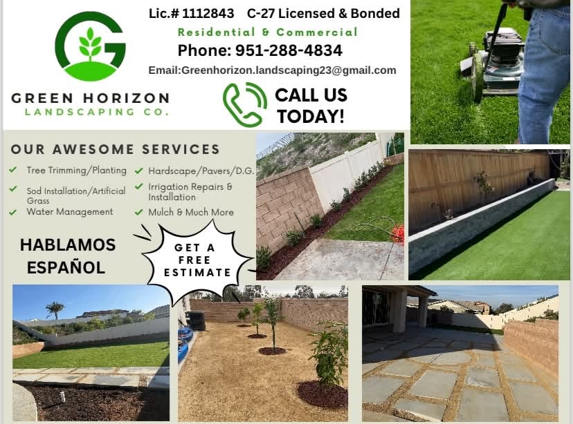 Paver walkway and hardscape shown in the Green Horizon flyer
